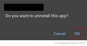 uninstall app