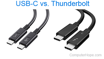 USB-C versus Thunderbolt cables.