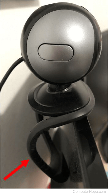 Adjustable clamp on a webcam