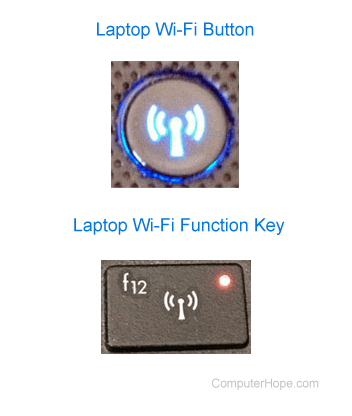 Wi-Fi button on laptop