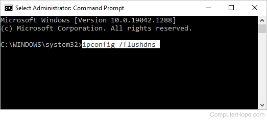Flush DNS command.