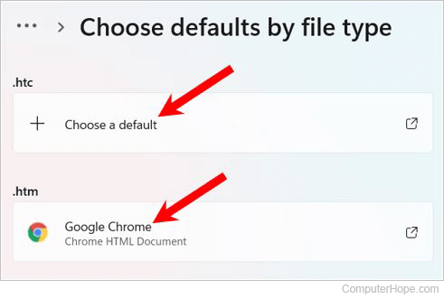 Change default program by file type in Windows 11