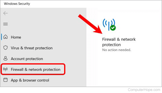 Windows 11 Windows Security firewall option