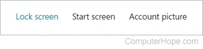 Lock screen selector in Windows 8.