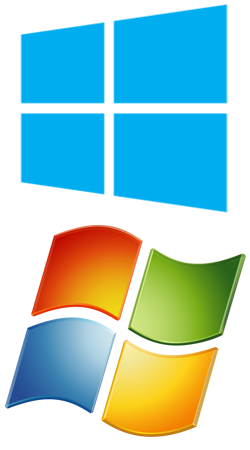 Windows 8- und Windows 7-Logos