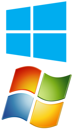 Windows 8 and Windows 7 logos