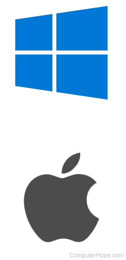 Windows 11 and macOS operating system logos.