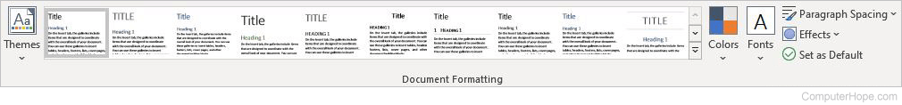 Word design document formatting