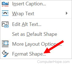 Format Shape in Microsoft Word and Excel