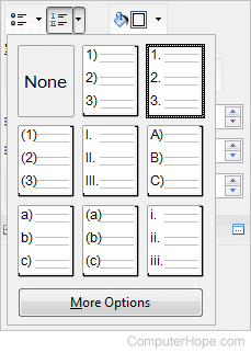 OpenOffice Writer multilevel list