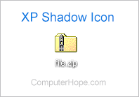 Windows XP icon with shadow