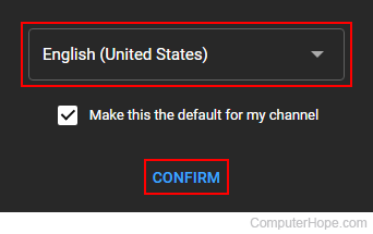 Selecting language for YouTube subtitles.