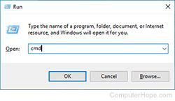 Opening a Windows command prompt window
