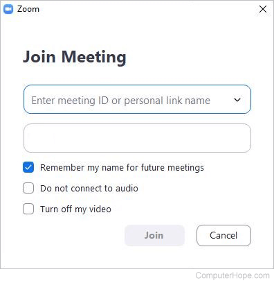 Enter meeting ID to join a Zoom meeting