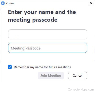 Enter password to join Zoom meeting