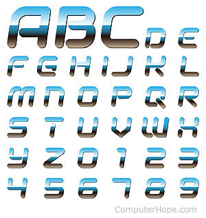 Alphabet and numbers.