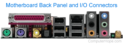 Back panel on motherboard