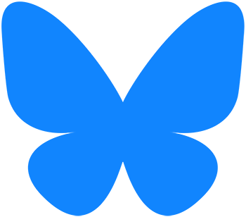 Bluesky social network logo.