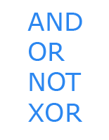 AND, OR, NOT, XOR boolean operations