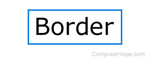 Blue colored border around the word Border