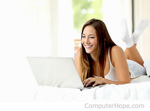 Woman browsing the Internet