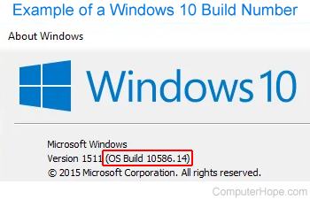 Example Windows 10 build number
