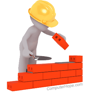 Bricklayer building a wall