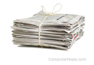 Bundle of newspapers.