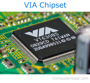 VIA chipset on a motherboard.
