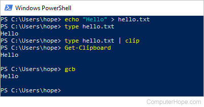 PowerShell clipboard commands