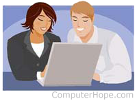 Clipart of people at computer