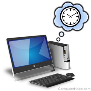 Illustration: A desktop computer's system clock.
