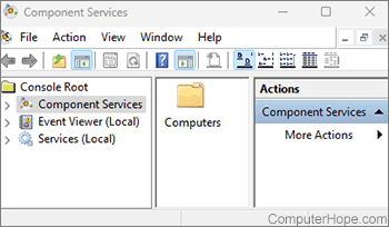 Component Services in Microsoft Windows 11.