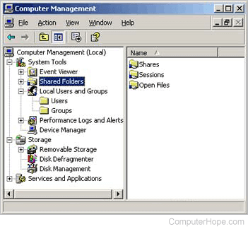Computer Management console tree