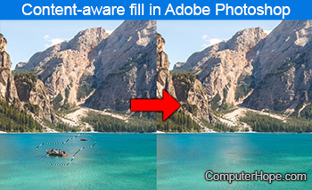Content-aware fill in Adobe Photoshop