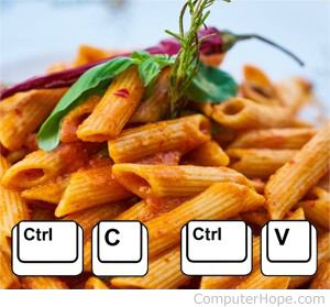 Illustration: Copy pasta.