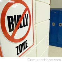 Sign stating No Bully Zone.