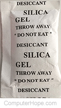 Small silica gel pack.