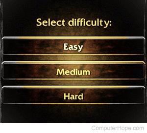 Difficulty level.