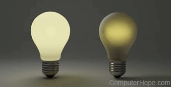 Bright and dim lightbulbs