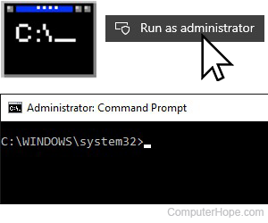 Elevated command prompt