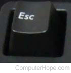 Esc key on the keyboard
