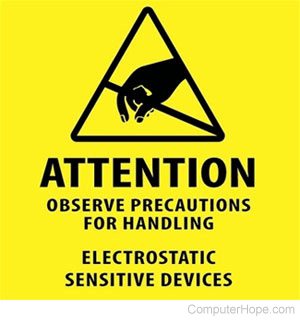 ESD warning sticker