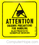 ESD warning sticker