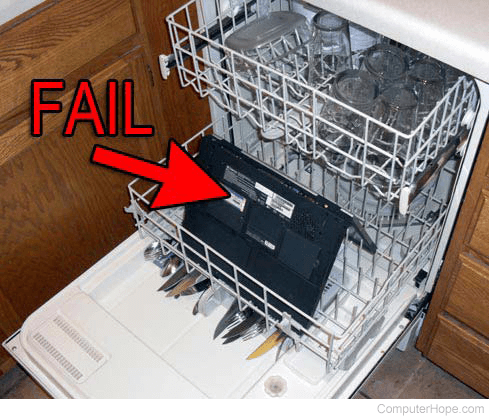 Laptop in dishwasher fail