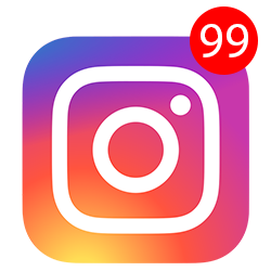 ikon Instagram dengan notifikasi