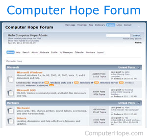 Computer Hope forum page