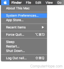 From the Apple Menu, choose System Preferences.