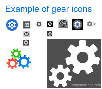 Example of gear icons used in software.