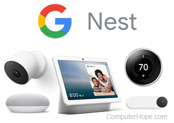 Logo dan produk Google Nest
